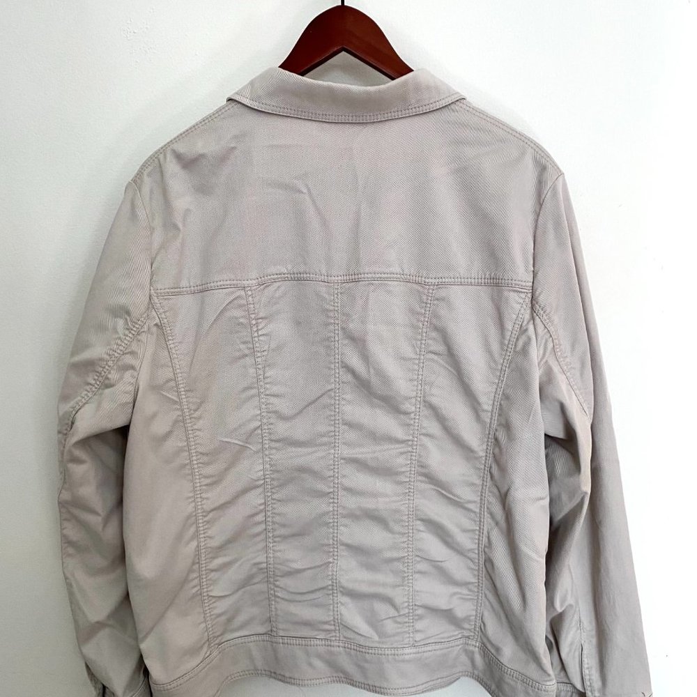 Beige Designer Jean Jacket - Picture 2 of 10